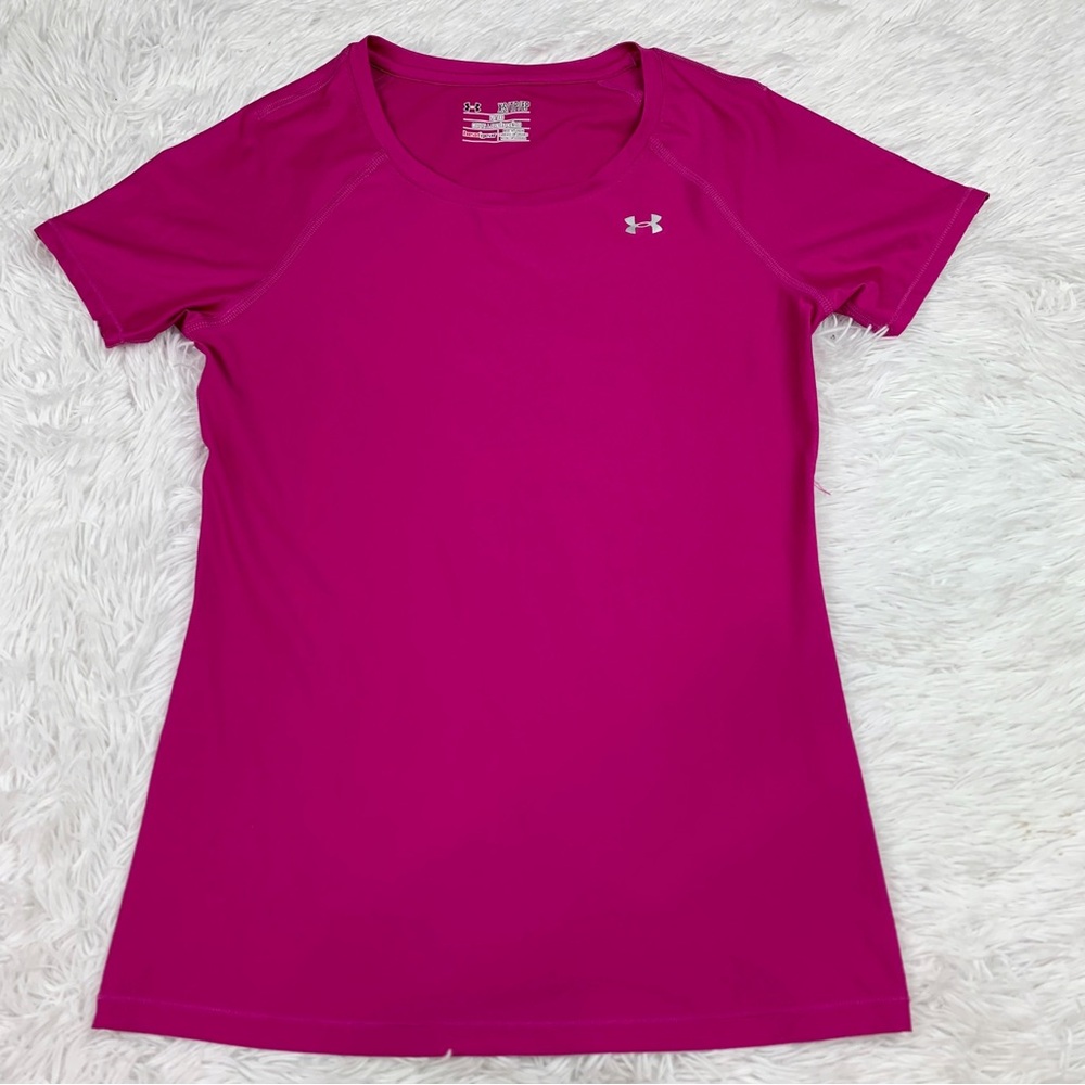 Under Armour Women's short sleeve fitted UA HeatGear Armour t-shirt in pink